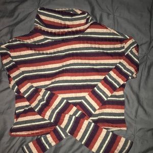 Multicolored Cropped Turtleneck